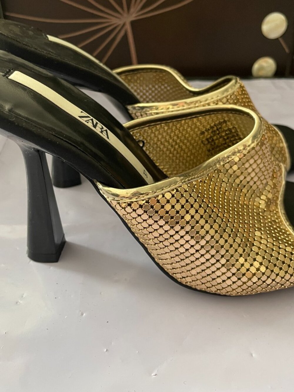 Zara Gold Mesh/Chainmail Sandals - Picture 5 of 5